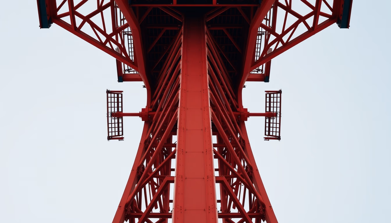 tokyo tower red in editorial style