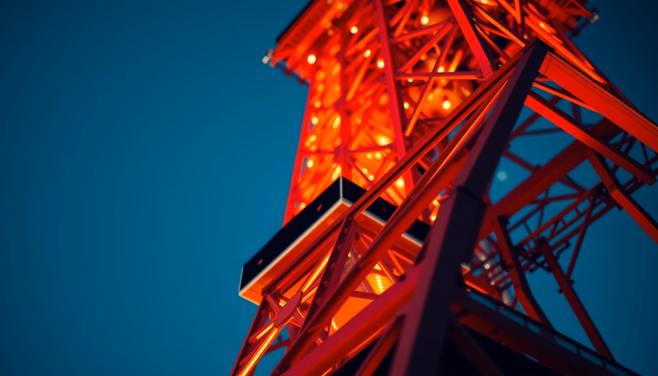 tokyo tower red in editorial style