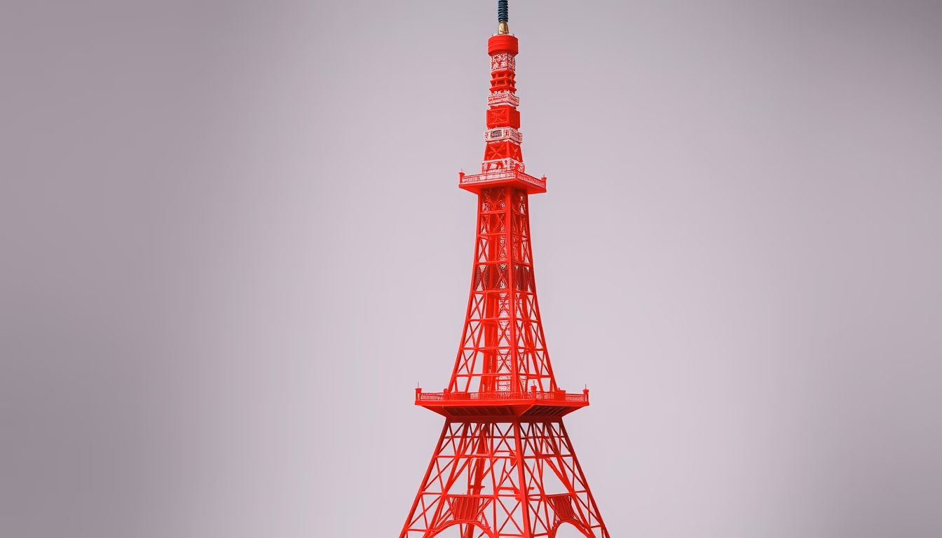 Tokyo tower red em estilo editorial