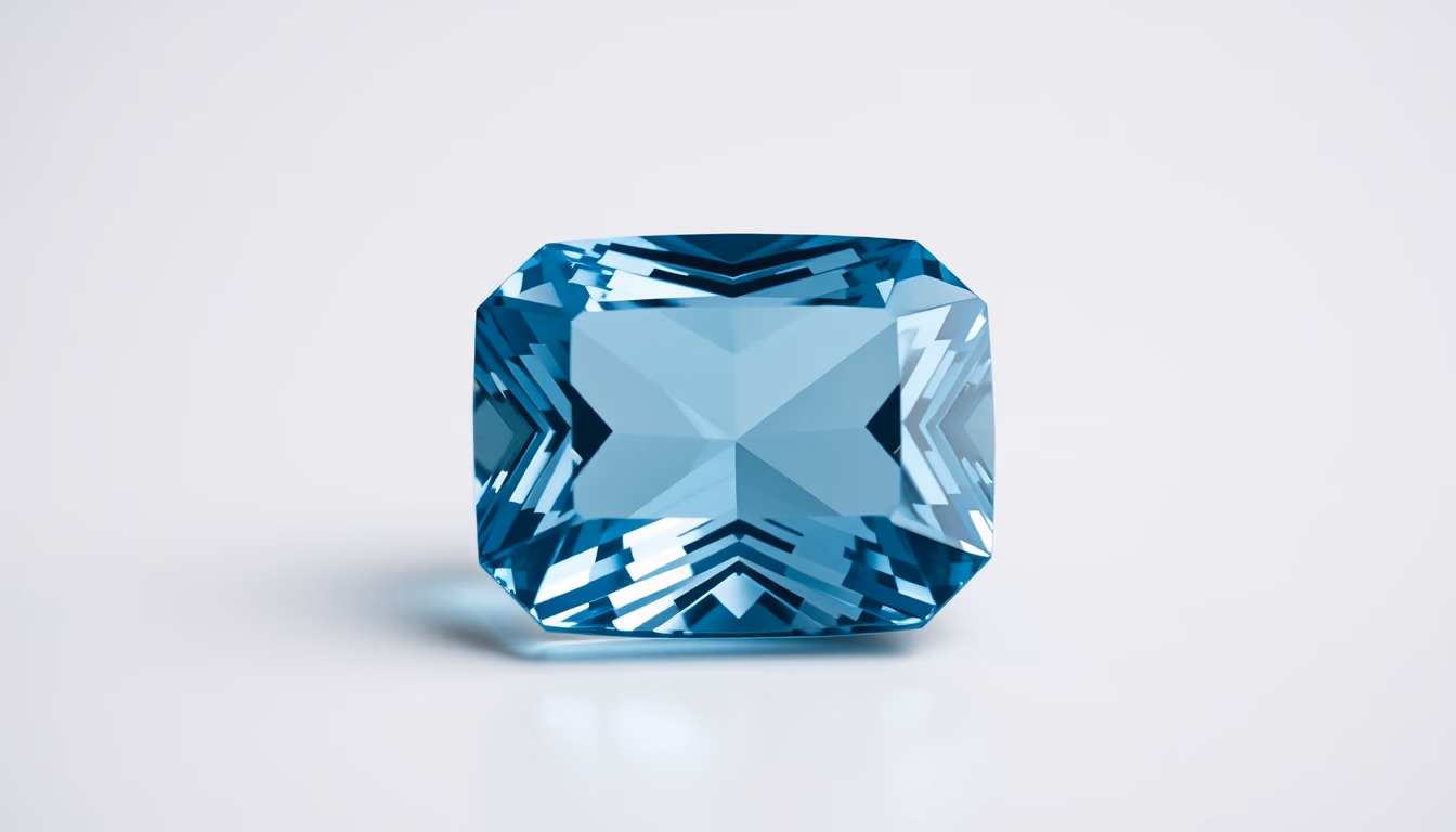 topaz blue gemstone in editorial style