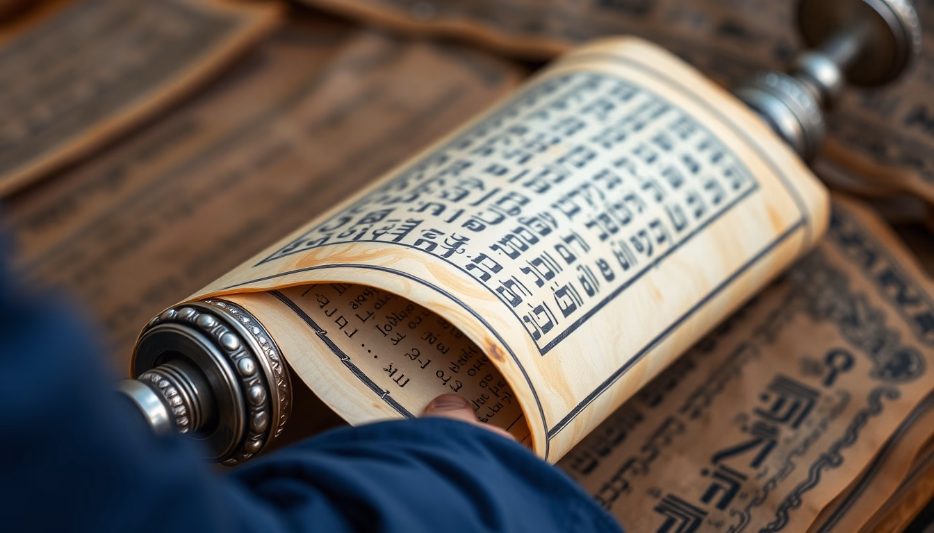 torah scroll silver casing in editorial style