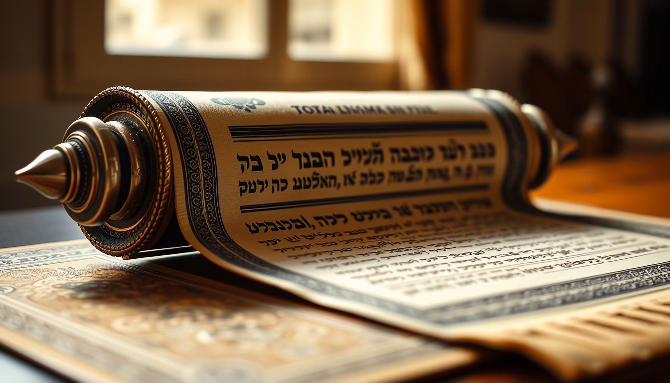 torah scroll silver casing in editorial style