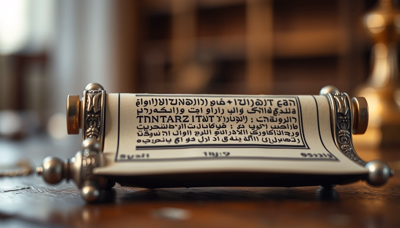 torah scroll silver casing in editorial style