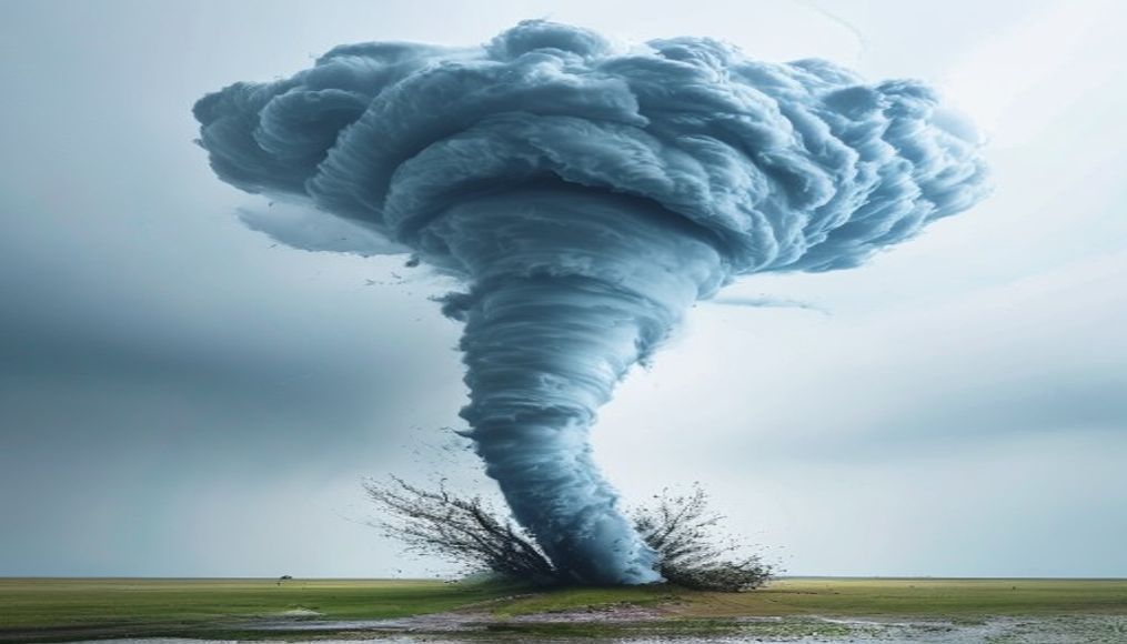 tornado supercell storm in editorial style