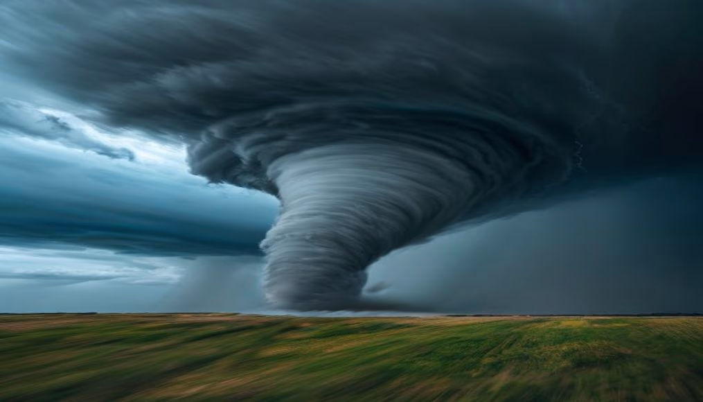 tornado supercell storm in editorial style