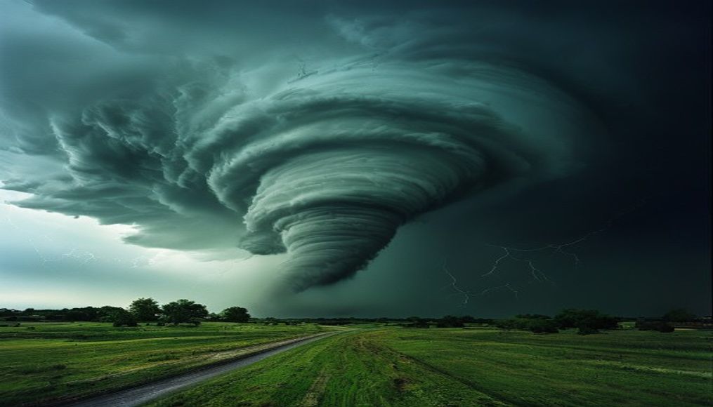 tornado supercell storm in editorial style
