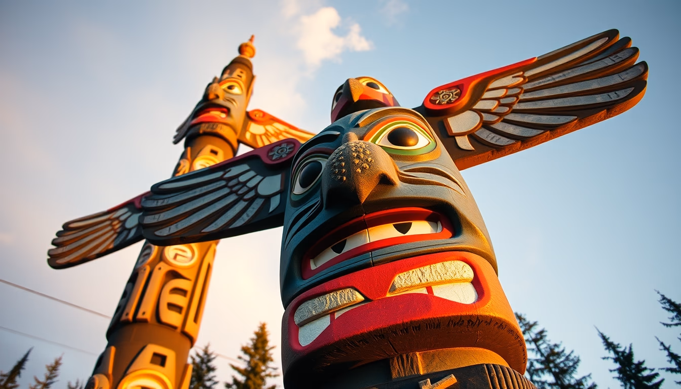 totem pole pacific northwest in editorial style