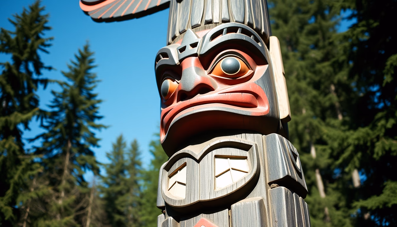 totem pole pacific northwest in editorial style