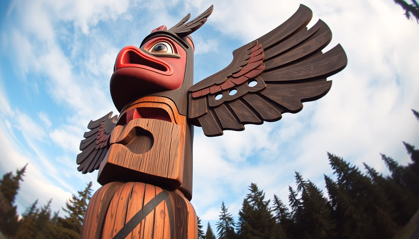 totem pole pacific northwest in editorial style