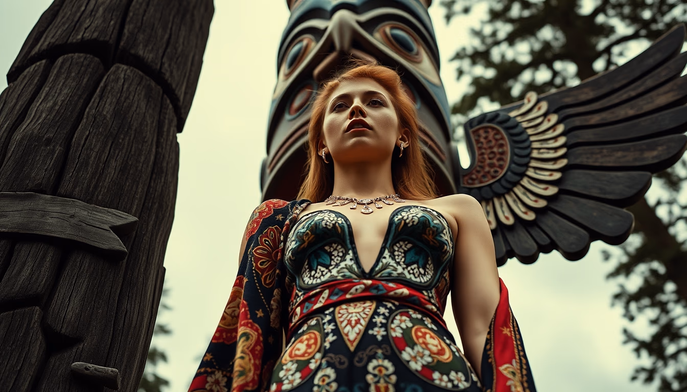 totem pole pacific northwest in editorial style