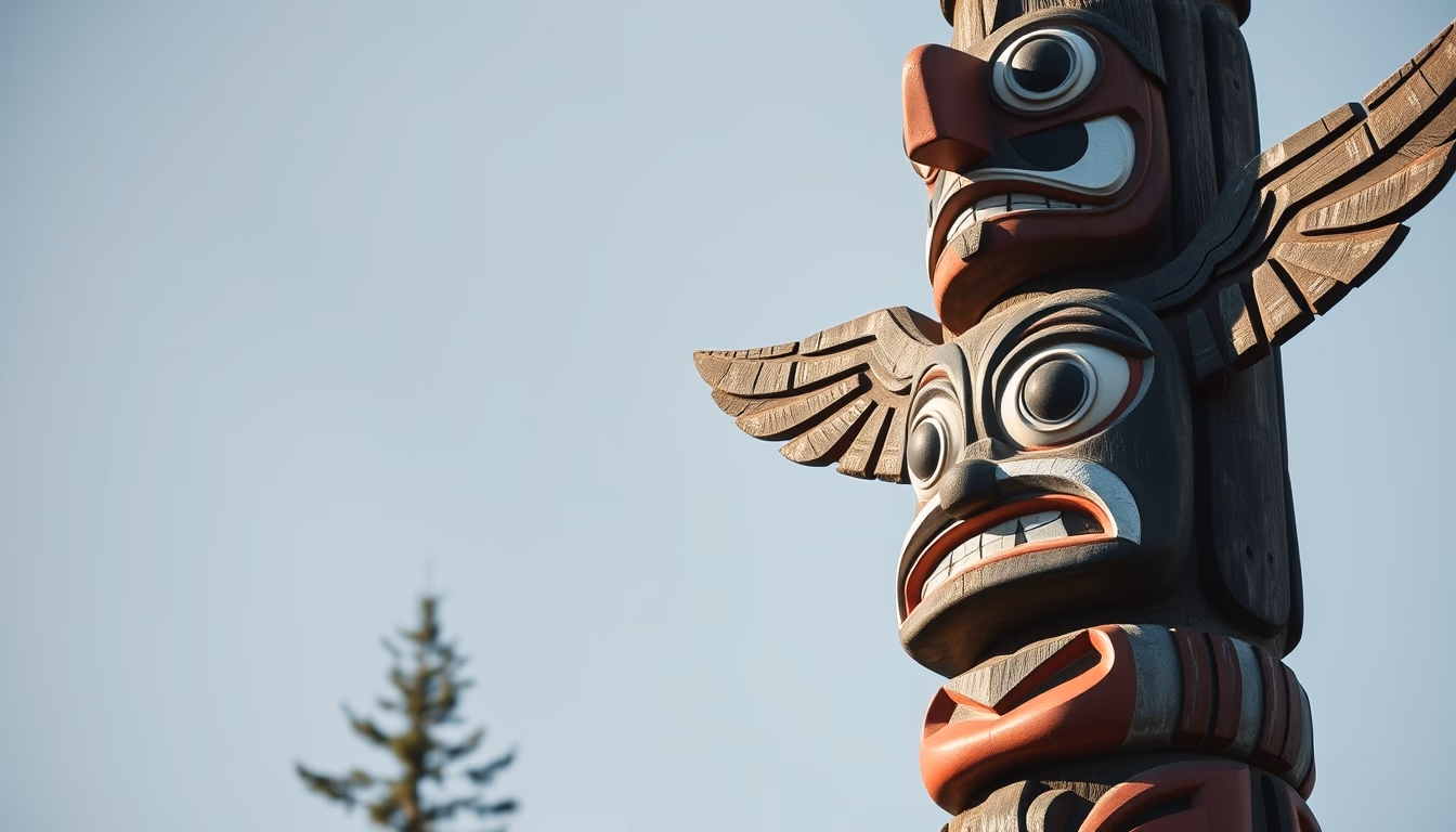 totem pole pacific northwest in editorial style