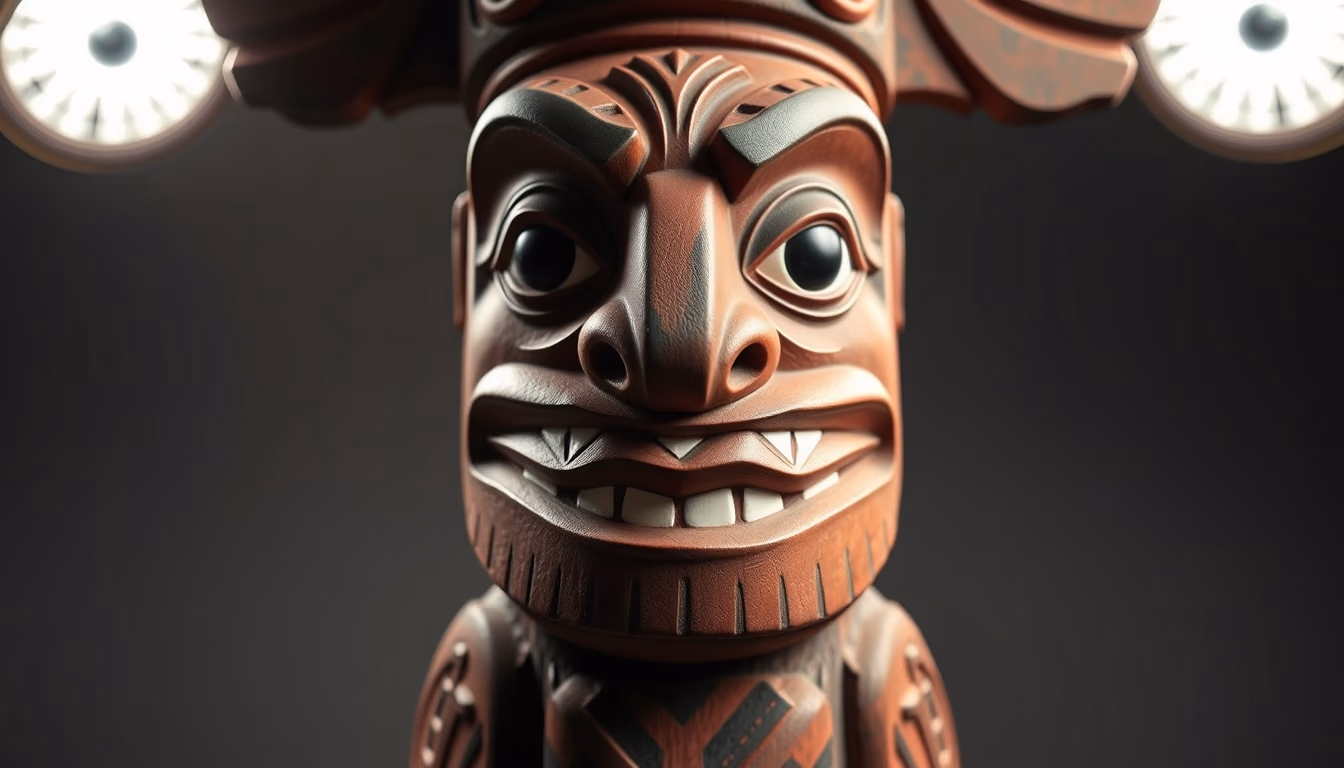 totem pole pacific northwest in editorial style