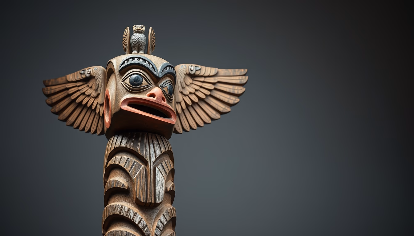 totem pole pacific northwest in editorial style