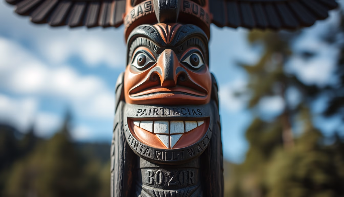 totem pole pacific northwest in editorial style
