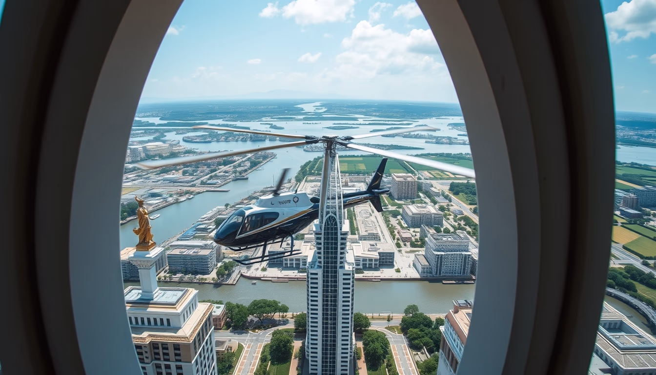 tour helicopter scenic in editorial style