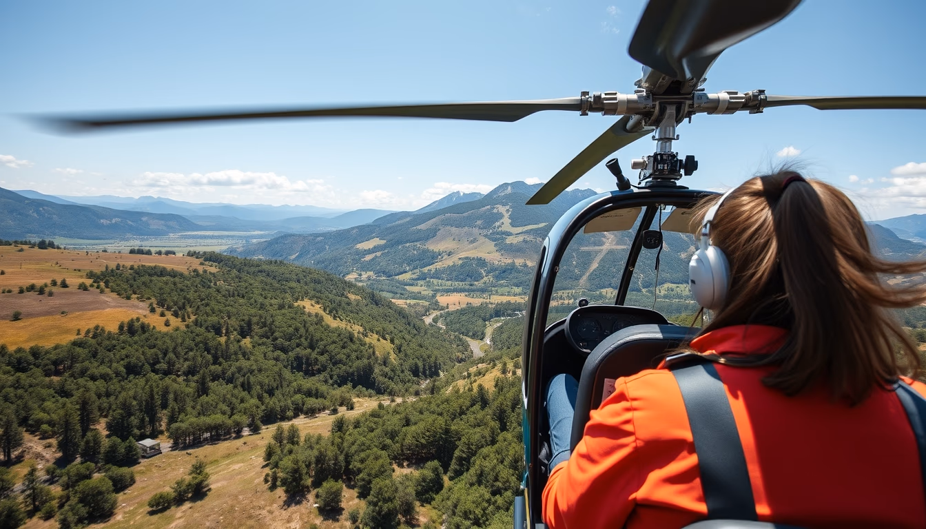 tour helicopter scenic in editorial style