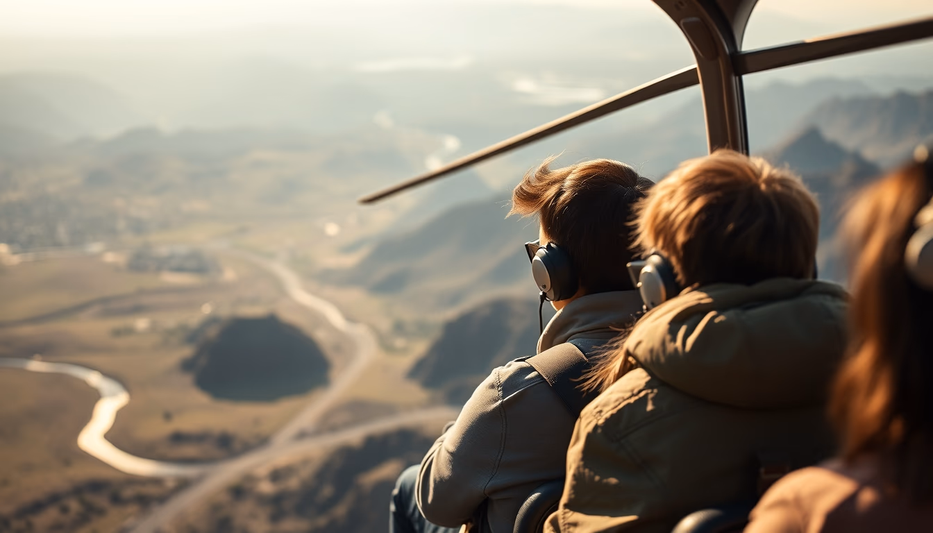 tour helicopter scenic in editorial style