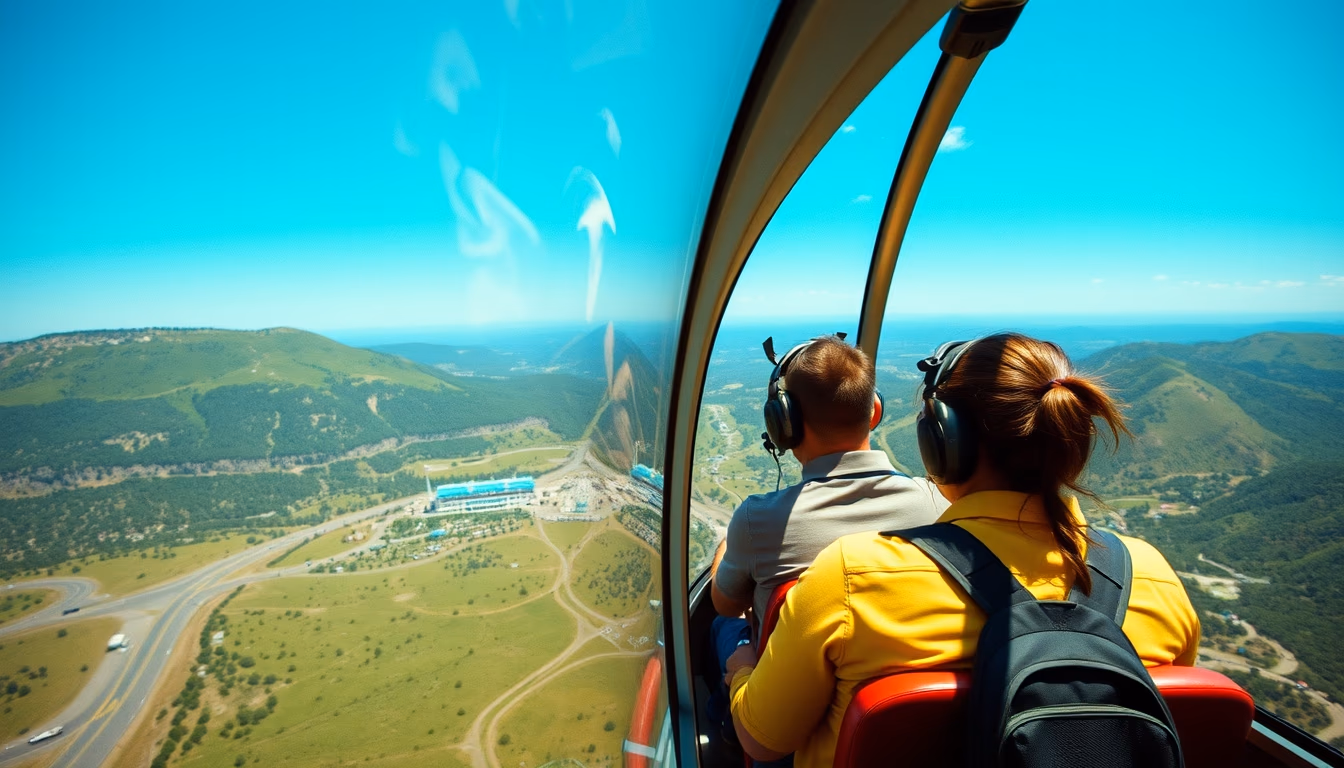 tour helicopter scenic in editorial style