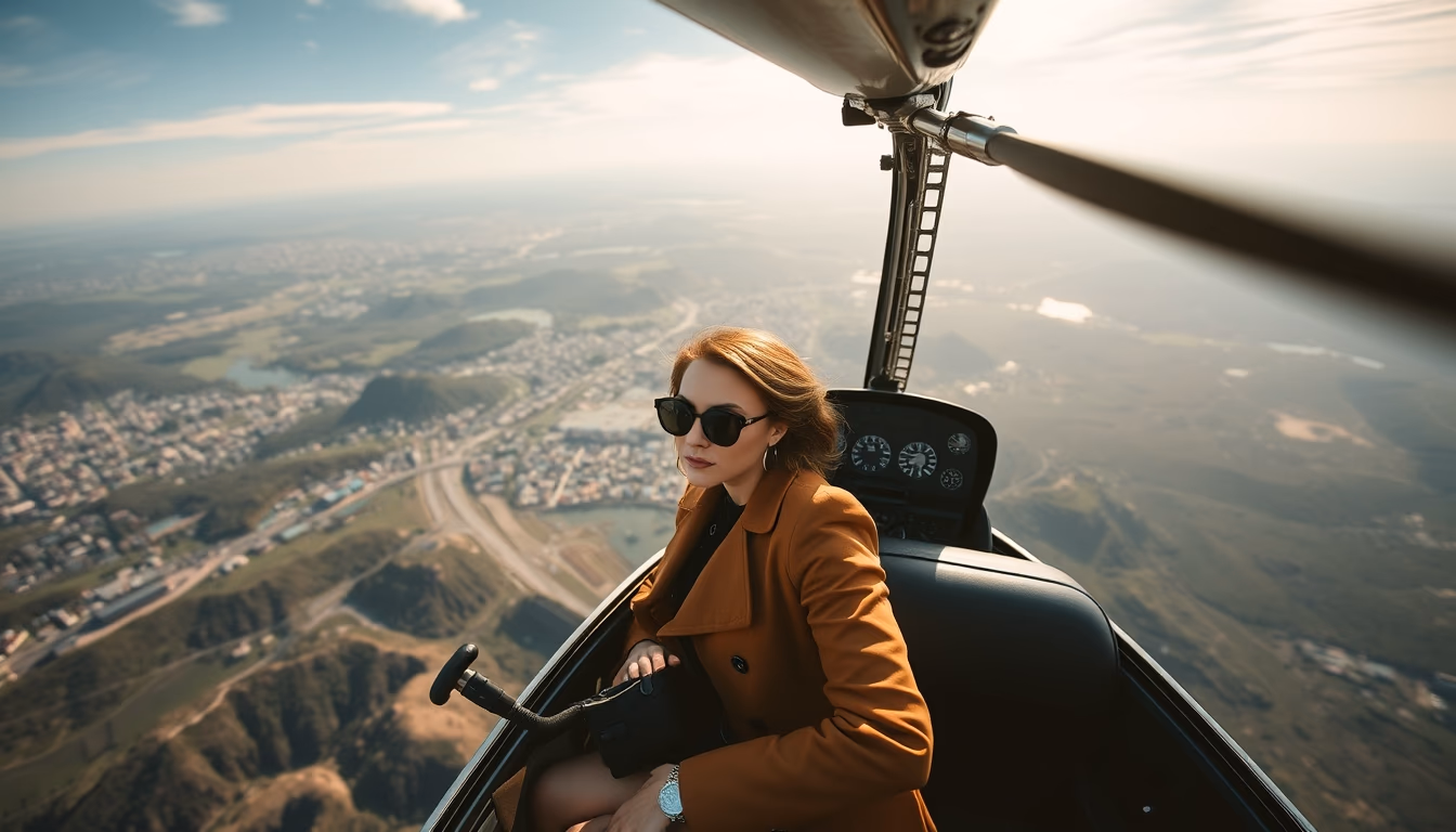 tour helicopter scenic in editorial style