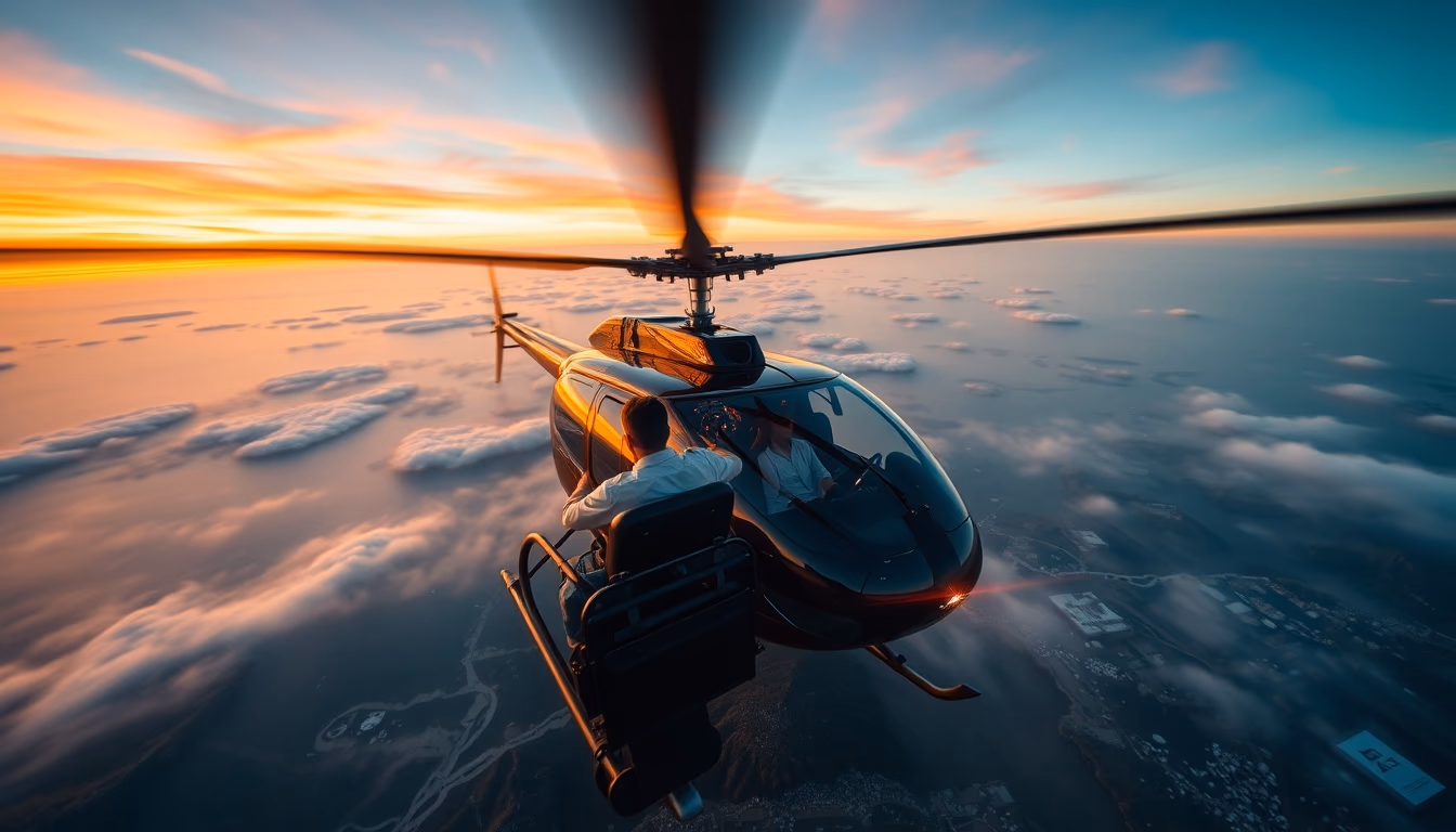 tour helicopter scenic in editorial style