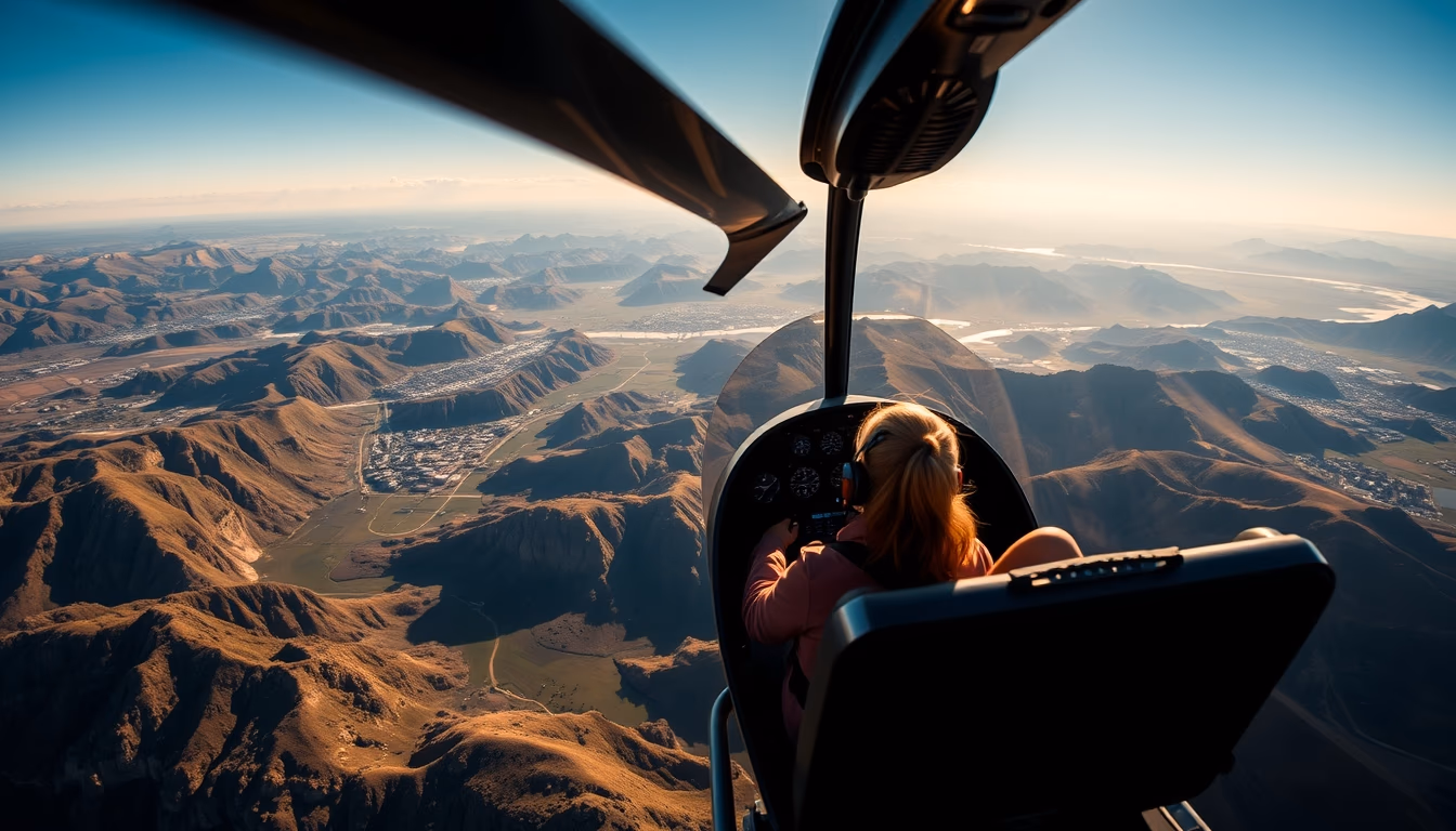 tour helicopter scenic in editorial style