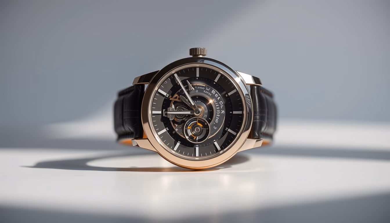 tourbillon watch detail in editorial style