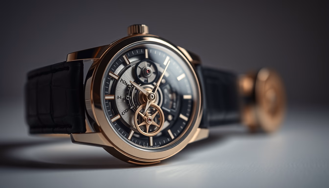 tourbillon watch detail in editorial style
