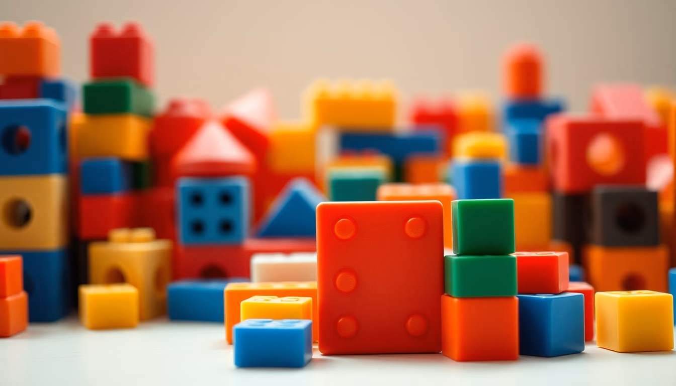 toy blocks colorful in editorial style