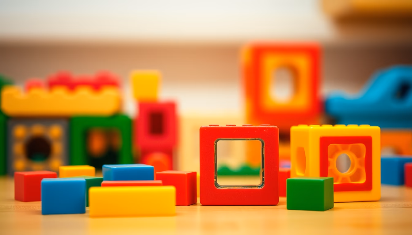 toy blocks colorful in editorial style