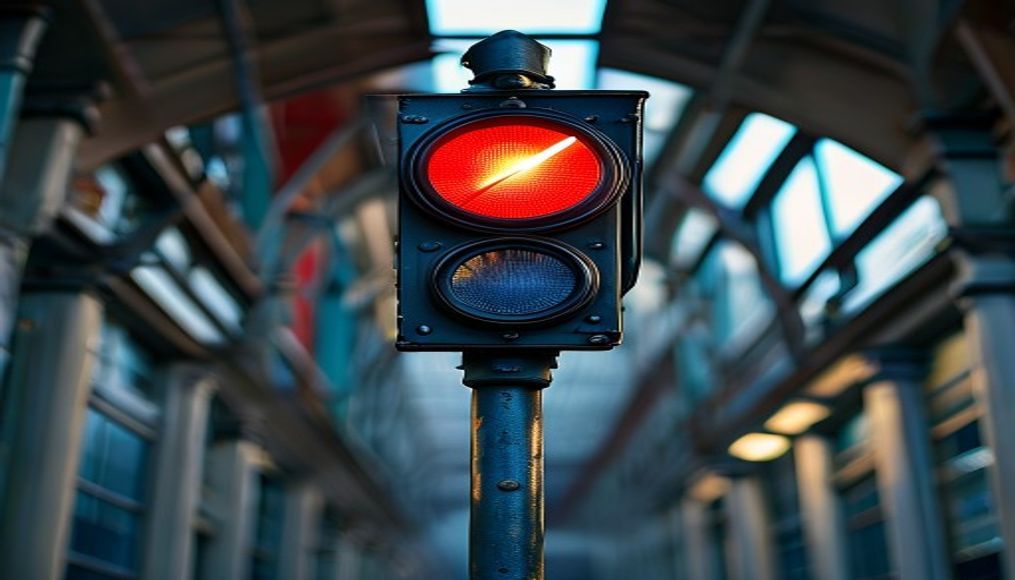 train signal semaphore in editorial style