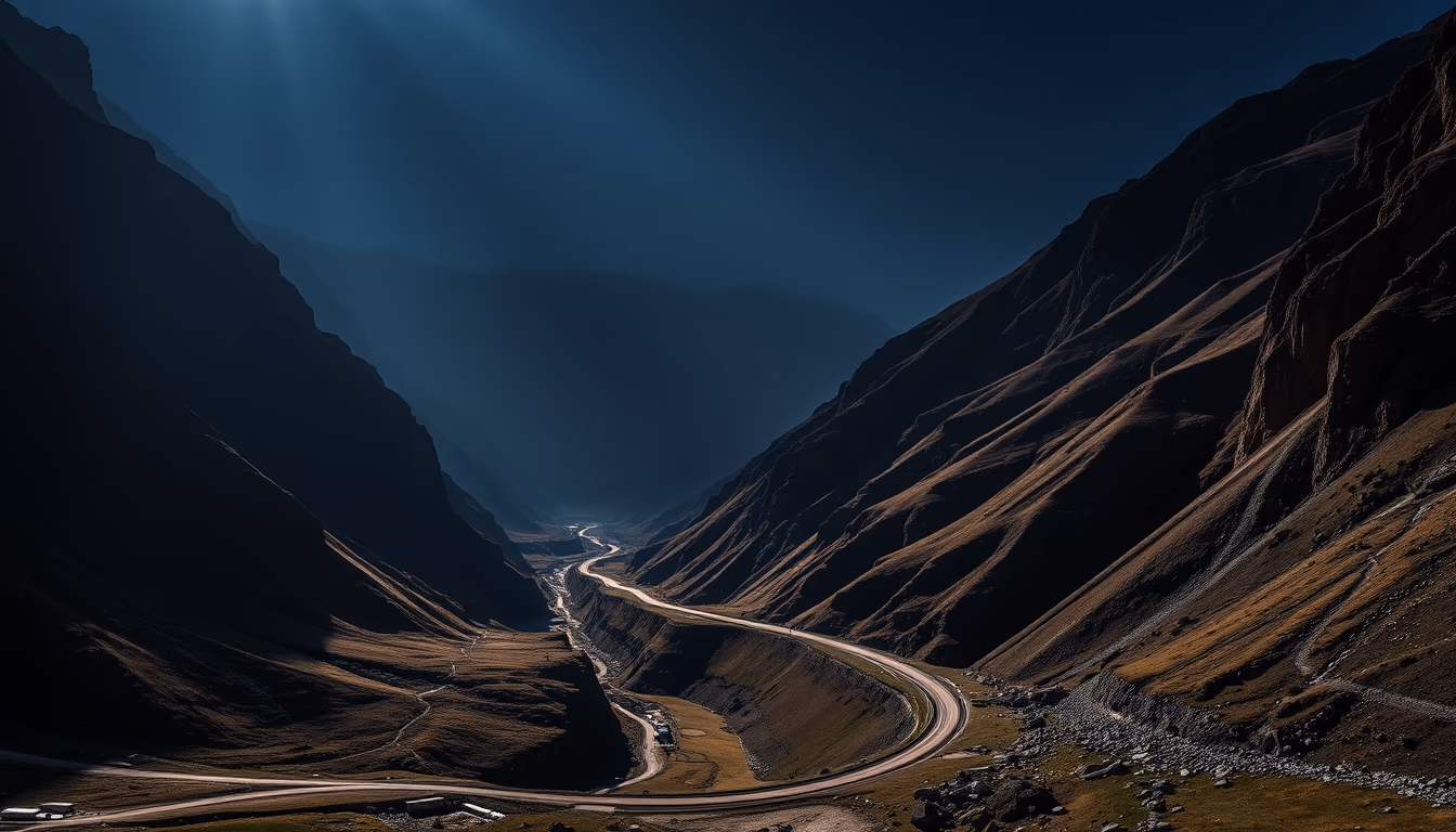 transfagarasan romania in editorial style