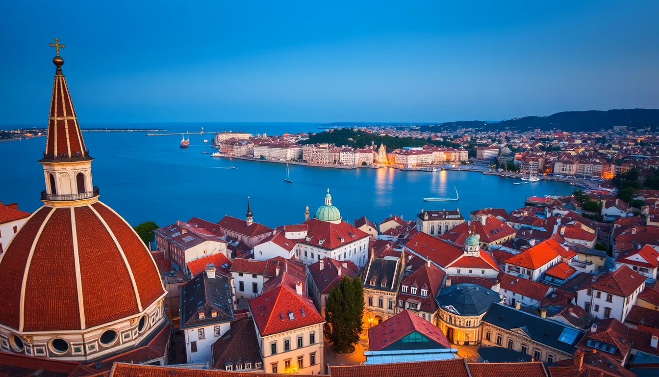 travel postcards europe in editorial style