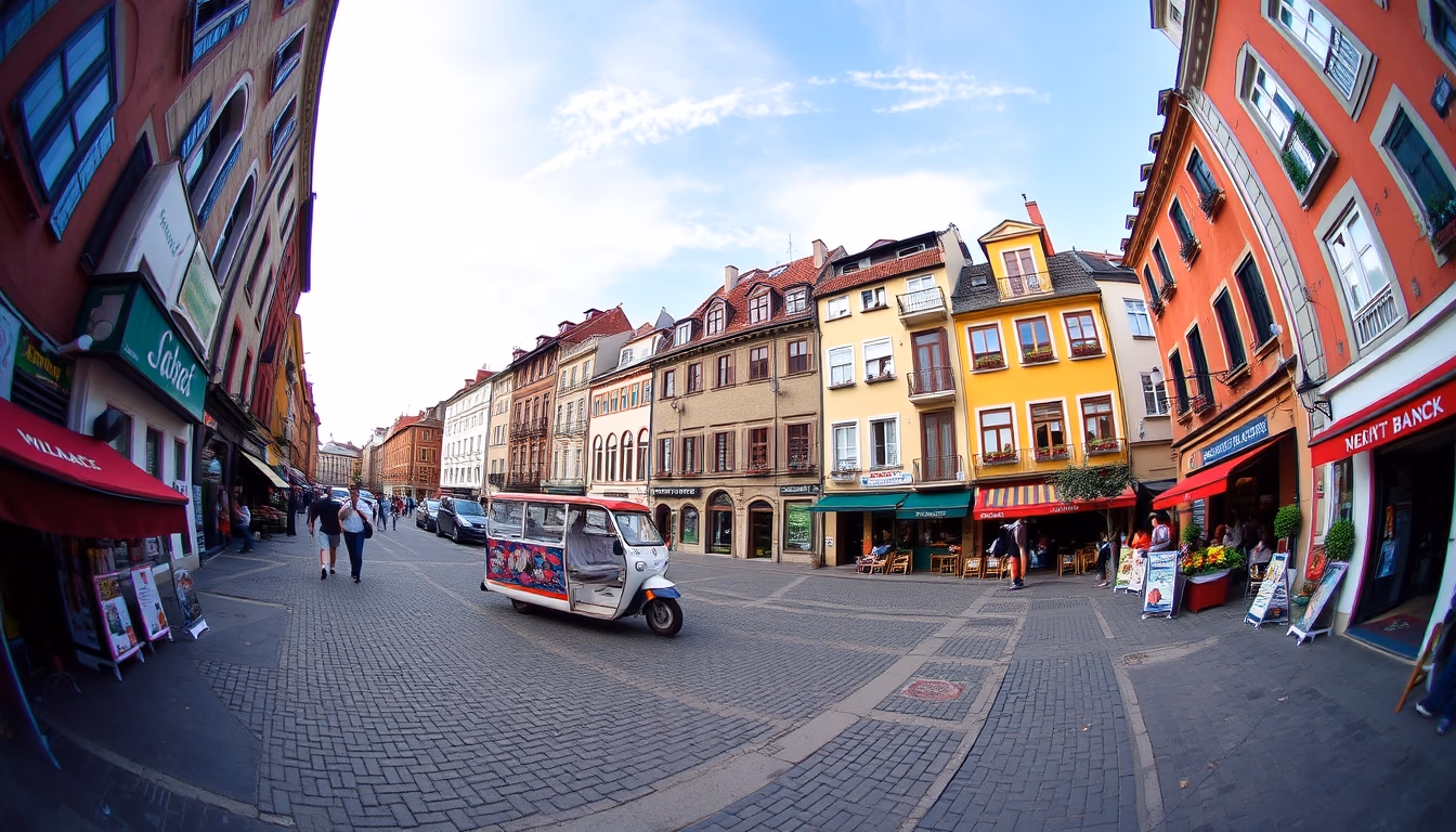 travel postcards europe in editorial style