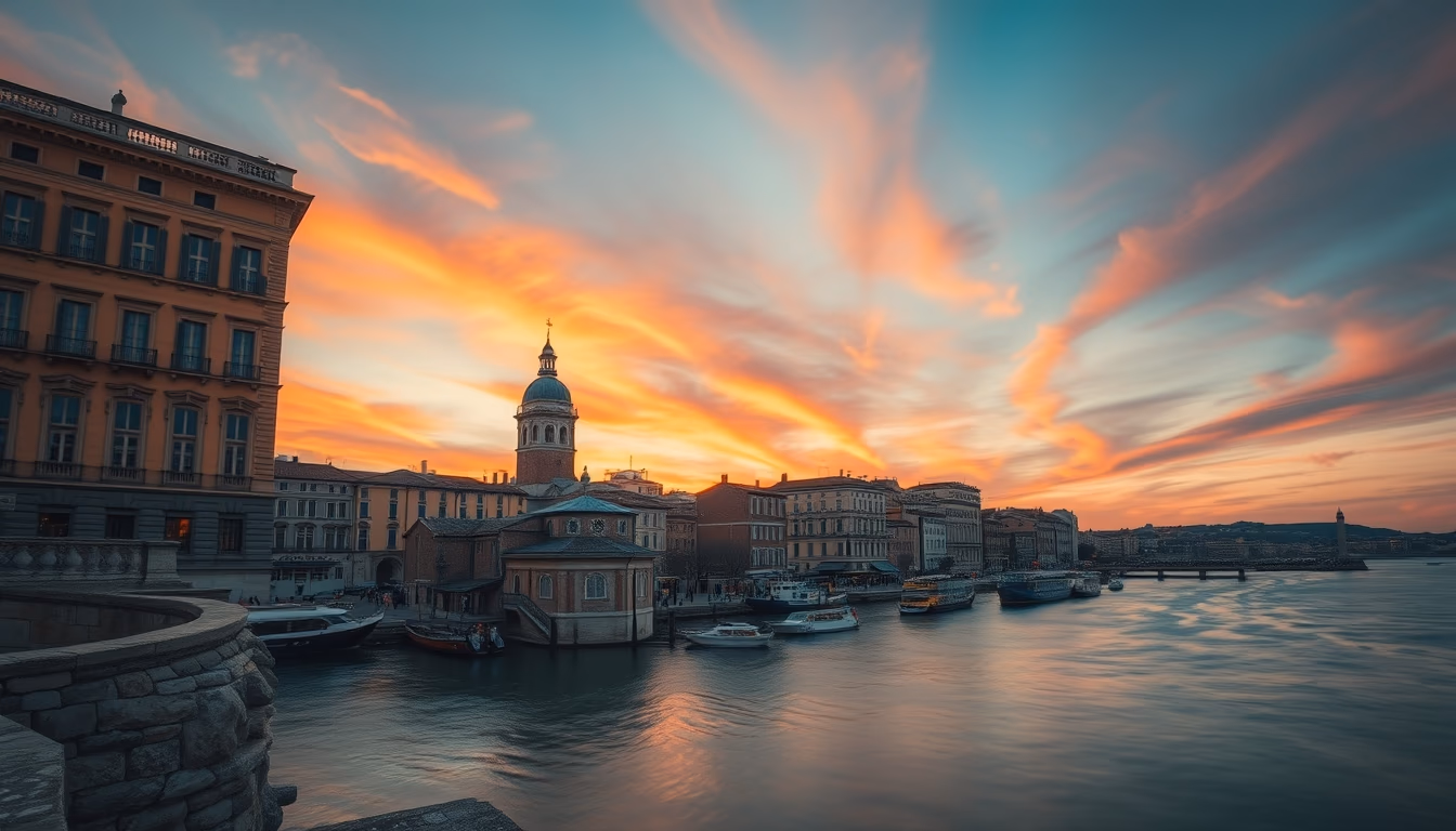 travel postcards europe in editorial style