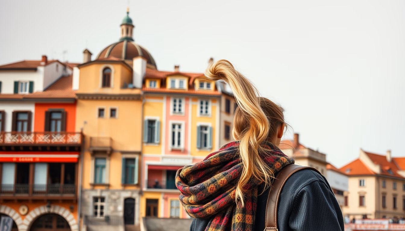 travel postcards europe in editorial style