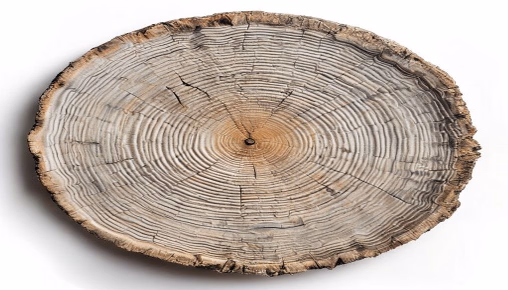 tree rings cross section in editorial style