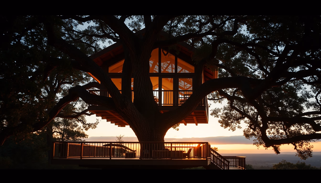 treehouse luxury design in editorial style