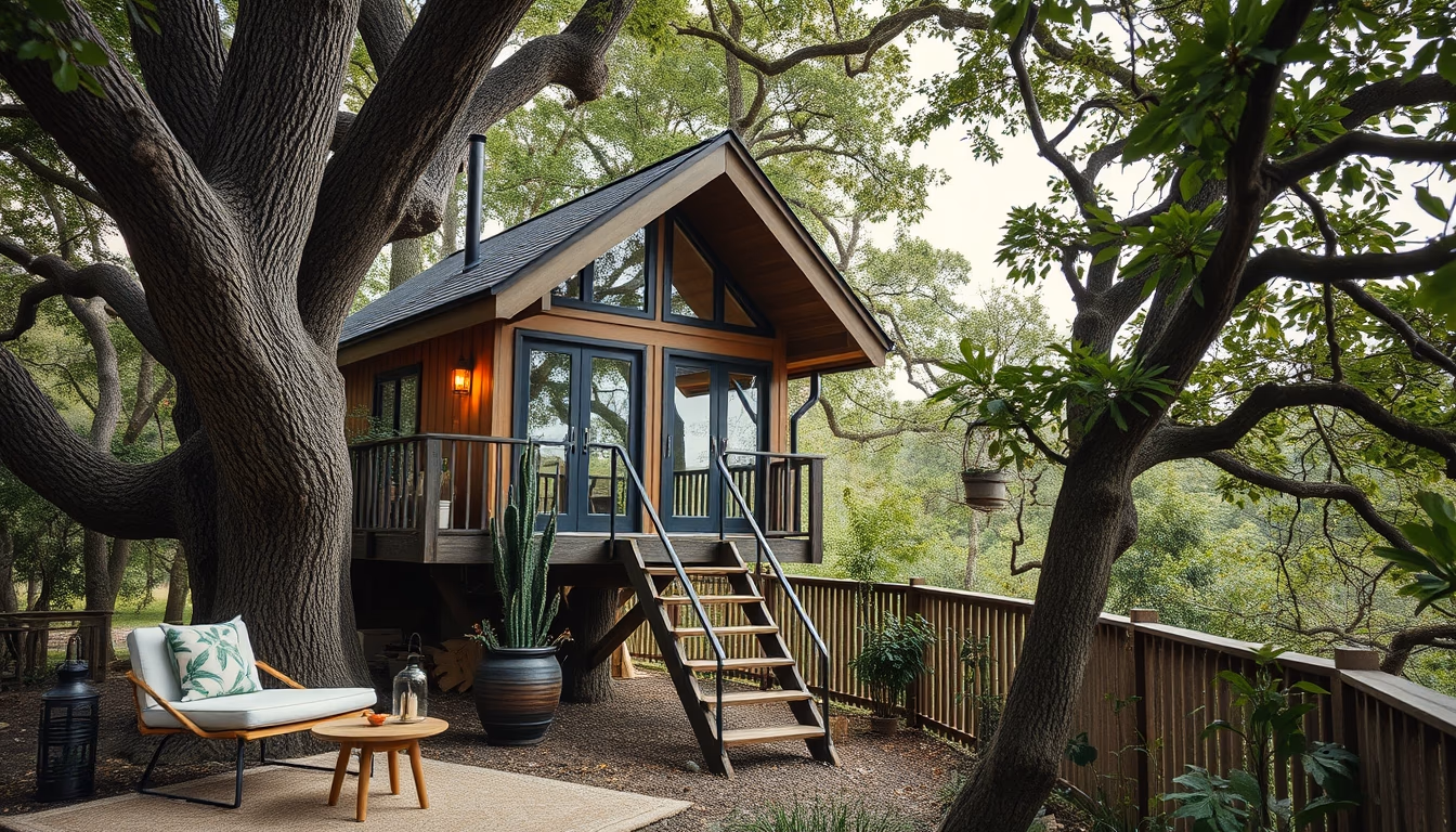 treehouse luxury design in editorial style