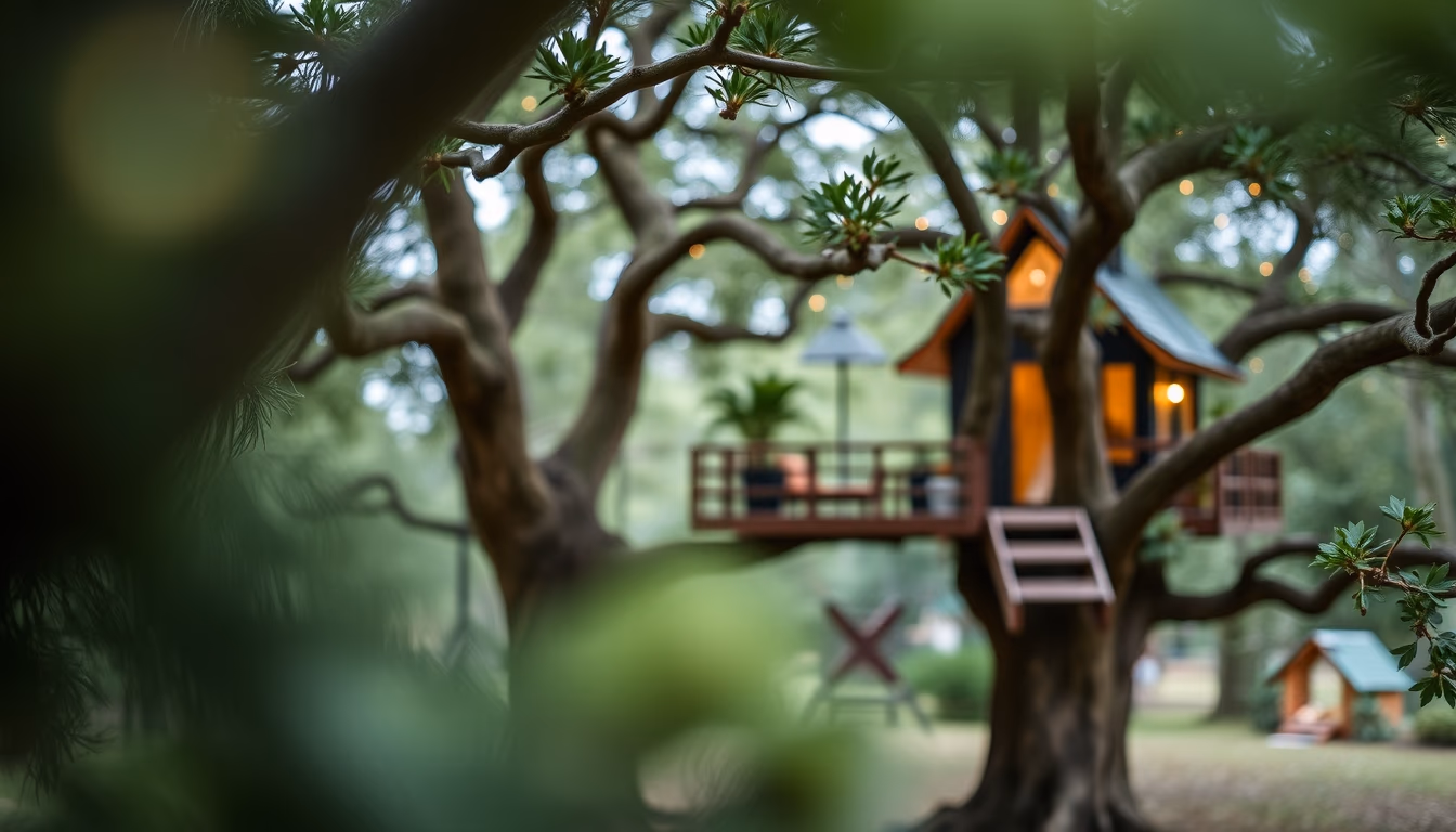 treehouse luxury design in editorial style