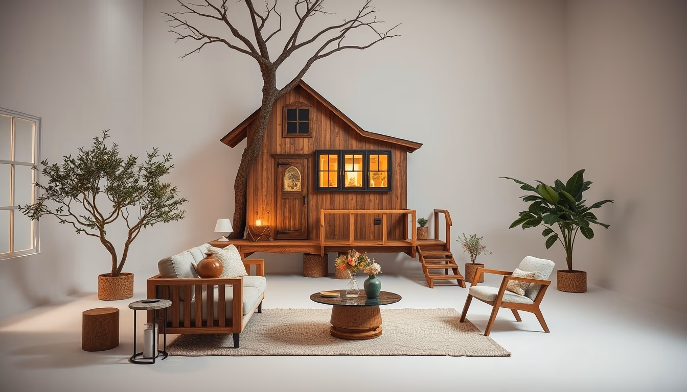 treehouse luxury design in editorial style