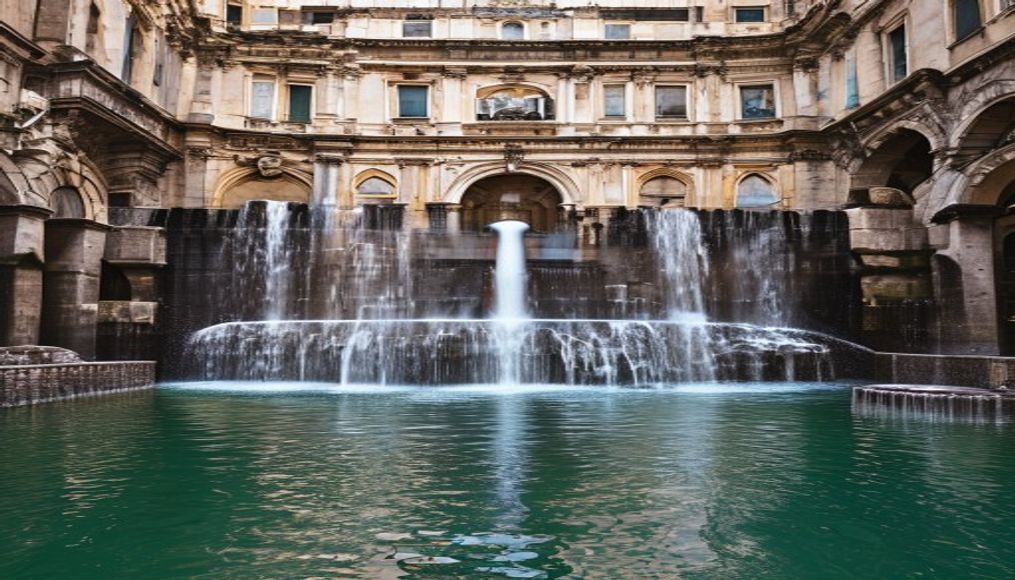 trevi fountain rome in editorial style