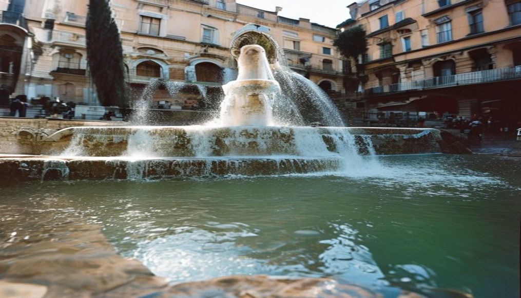 trevi fountain rome in editorial style