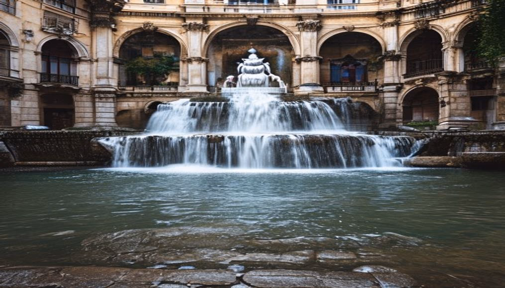 trevi fountain rome in editorial style