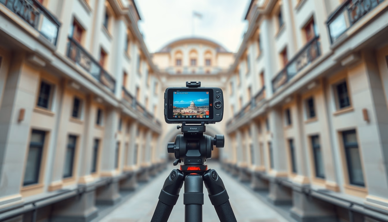 tripod compact travel in editorial style