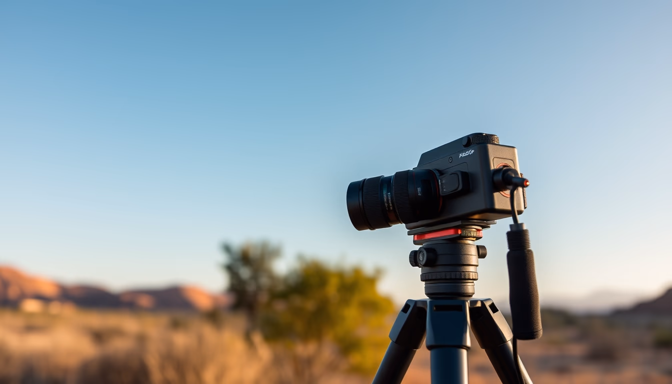 tripod compact travel in editorial style