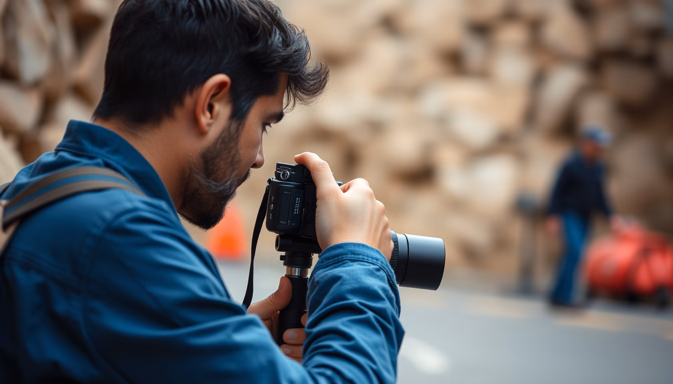 tripod compact travel in editorial style