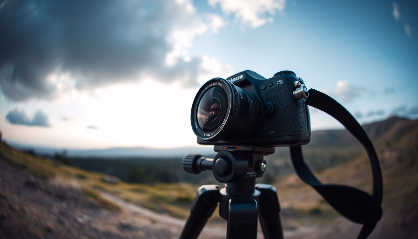 tripod compact travel in editorial style