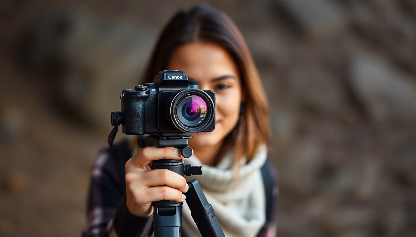 tripod compact travel in editorial style