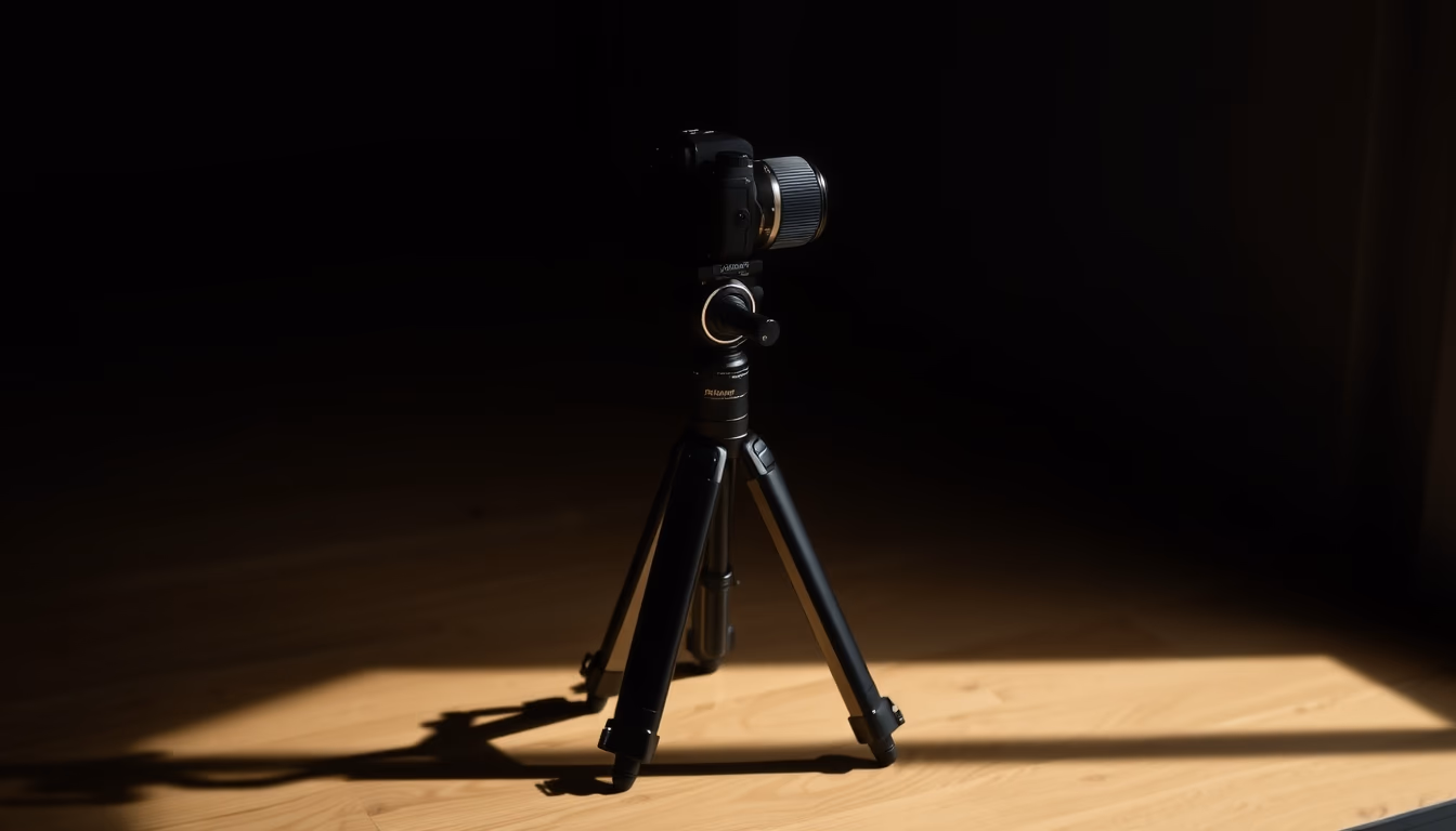 tripod compact travel in editorial style