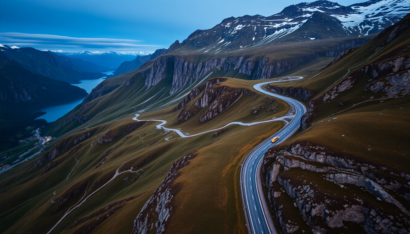 trollstigen norway in editorial style